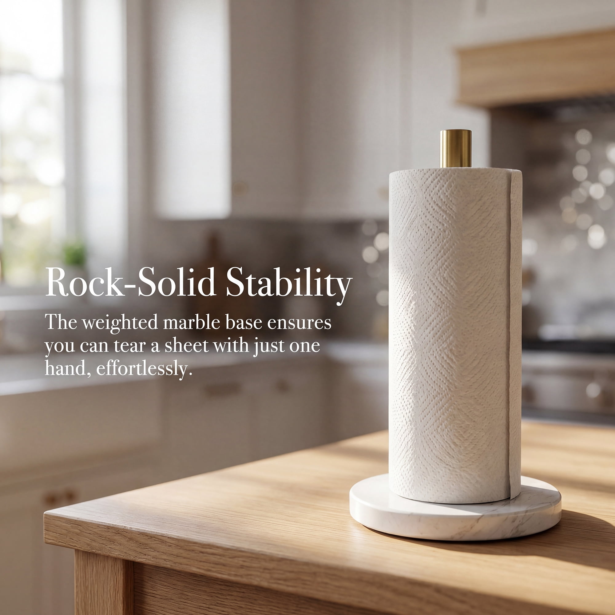 Unique Bargains Non Slip Base Paper Towel Holder Gold D 12.2x6.1inch