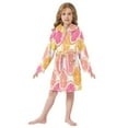 thumbnail image 6 of FORMRS Niños Bathrobe Unisex Hooded Robe Soft Plush Pajamas Sleepwear, Size 2-3T, Orange Grapefruit Slices, 6 of 7