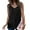 Black, variant on Herrnalise Women's Print T Shirts Women's Casual Fashion V-Neck Solid-Color Button Loose And Versatile Tank Tops