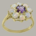 thumbnail image 2 of LBG British Made 14k Yellow Gold Natural Amethyst & Opal Womens Statement Ring - 33 size options - Size 9, 2 of 6