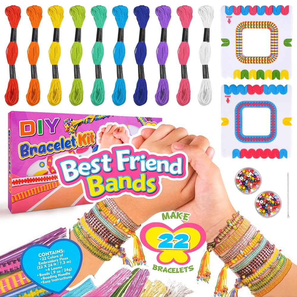 Dikence DIY Bracelet Making Kit for 3-12 Year Olds Girls Children Art and  Crafts Toy Bracelet Ropes Beads Kit-Blue