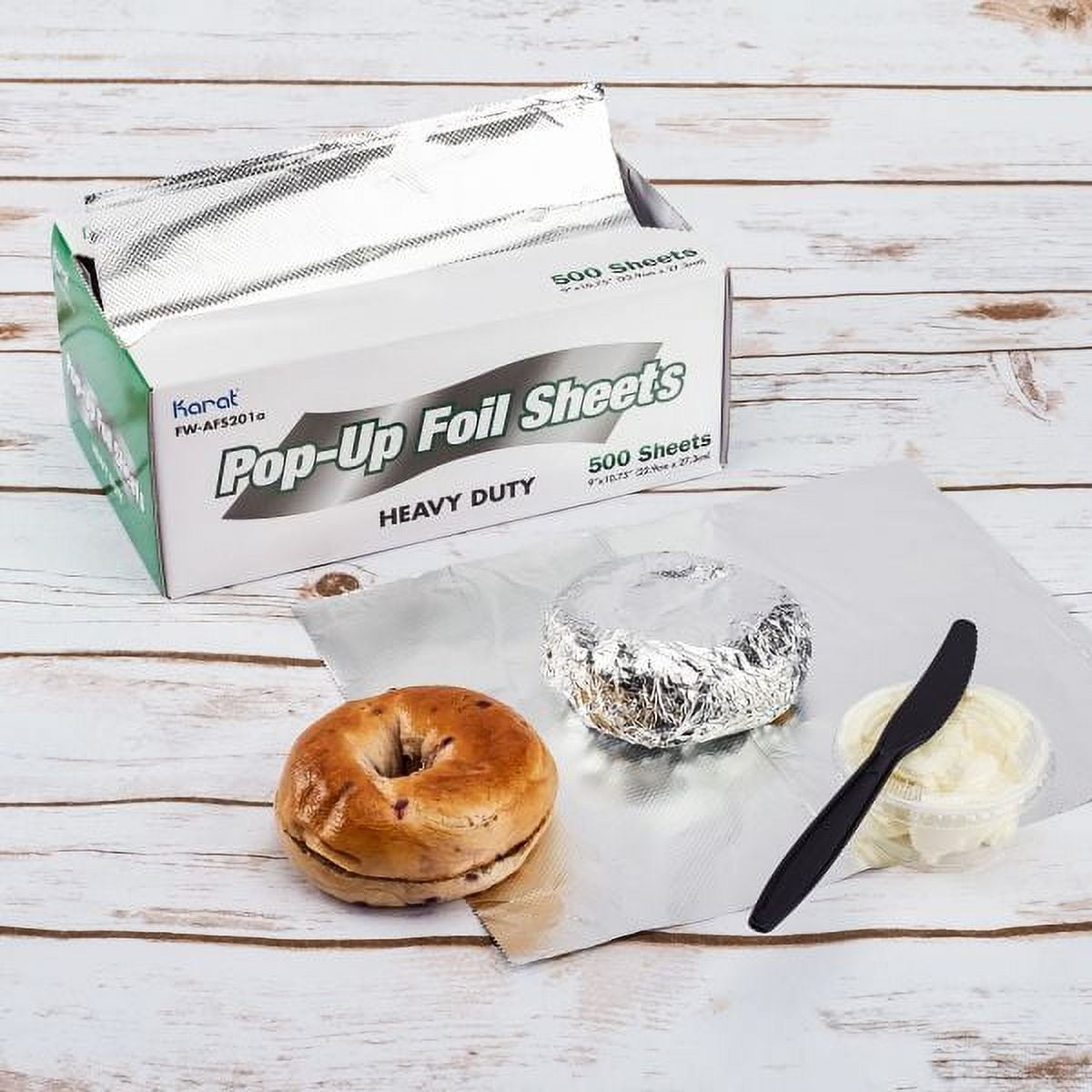 Karat Pop-up Heavy-Duty Aluminum Foil Sheets - 3,000 Sheets (500 x 6) - 10.75" x 9"