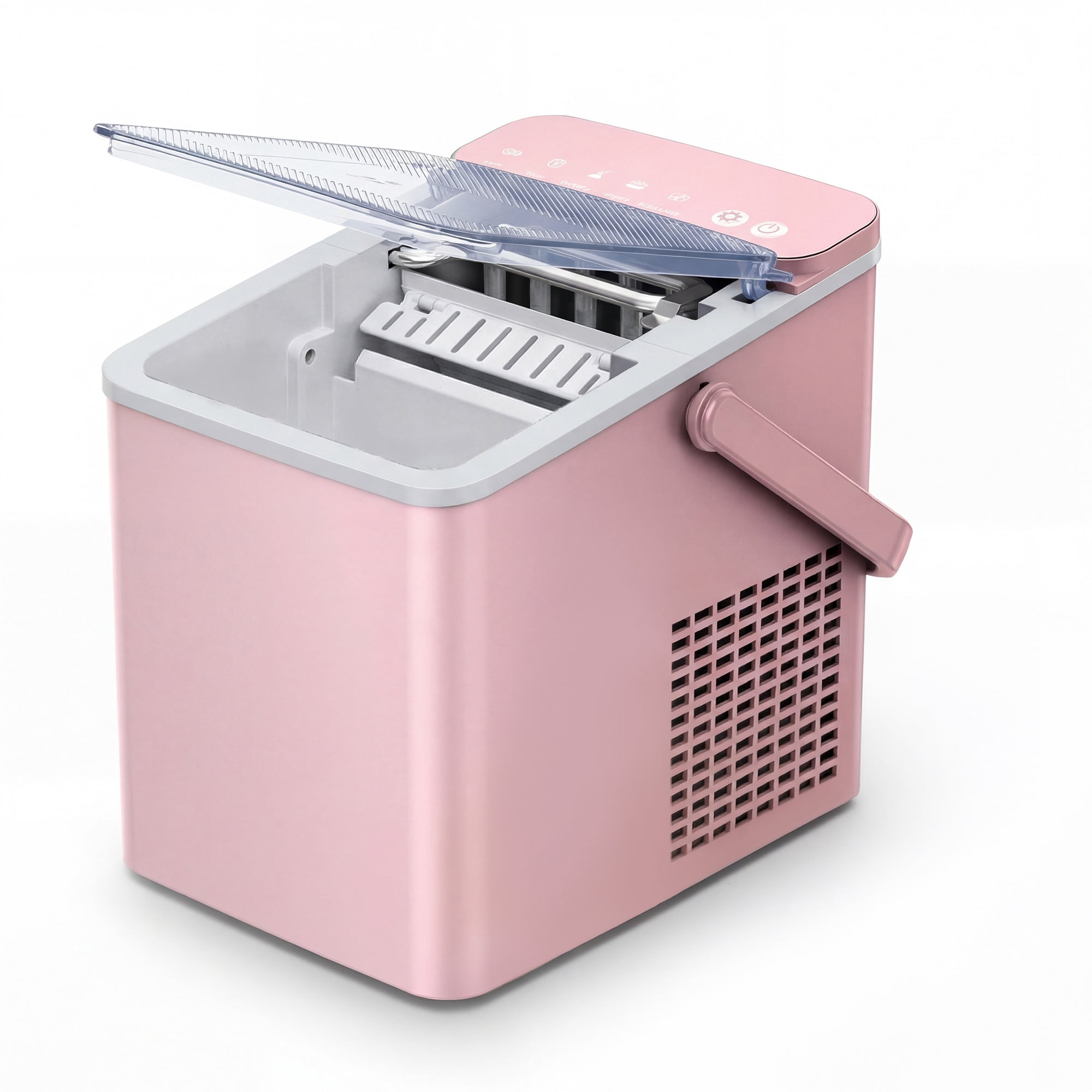 EUHOMY Countertop Ice Maker, 26 lbs/Day Portable Bullet Ice Machine, Self-Cleaning, Compact Design, Pink
