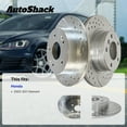 thumbnail image 3 of AutoShack Front Vented & Rear Solid Drilled & Slotted Silver Zinc Coated Brake Rotors 4-PC Set Replacement for 2003-2011 Honda Element SilverShield Pro, 3 of 5