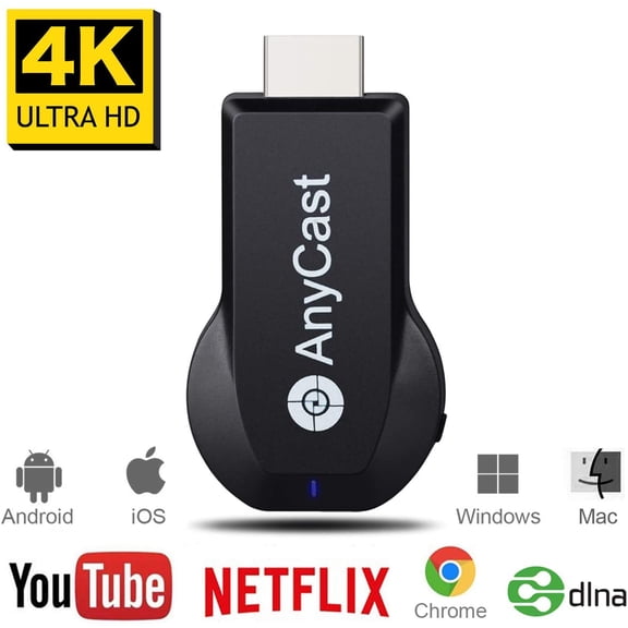 AnyCast Wireless Display Adapter WiFi Dongle Receiver WiFi Display M2 Plus HDMI Screen Mirroring Dual Core H.265/HEVC Decoder HD TV Stick Without Switching Miracast Airplay DLNA Support 4K 1080P