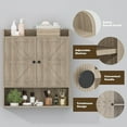 thumbnail image 5 of POAO Bathroom Wall Storage Cabinet, Wooden Medicine Cabinet with Adjustable Shelves and Double Barn Doors, Over The Toilet Storage Cabinet, Oak Grey, 5 of 8