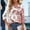 Pink, variant on Qulqfy Womens Tops Trendy Tunic 3/4 Length Sleeve Spring Smocked Shirts Floral Dressy Casual Fall V Neck Tops Blouses for Women L