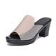 thumbnail image 5 of Sandalias y zapatillas de verano de gran tamaño para mujer, tacón grueso, tacón alto, Boca de pescado de una palabra, tacones altos de ocio, 5 of 5