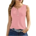 thumbnail image 2 of LSLJS Women's Summer Solid Color Round Sports Tops for Outer Wear Bottoming Slim Short Tops, Womens Tank Tops, 2 of 7