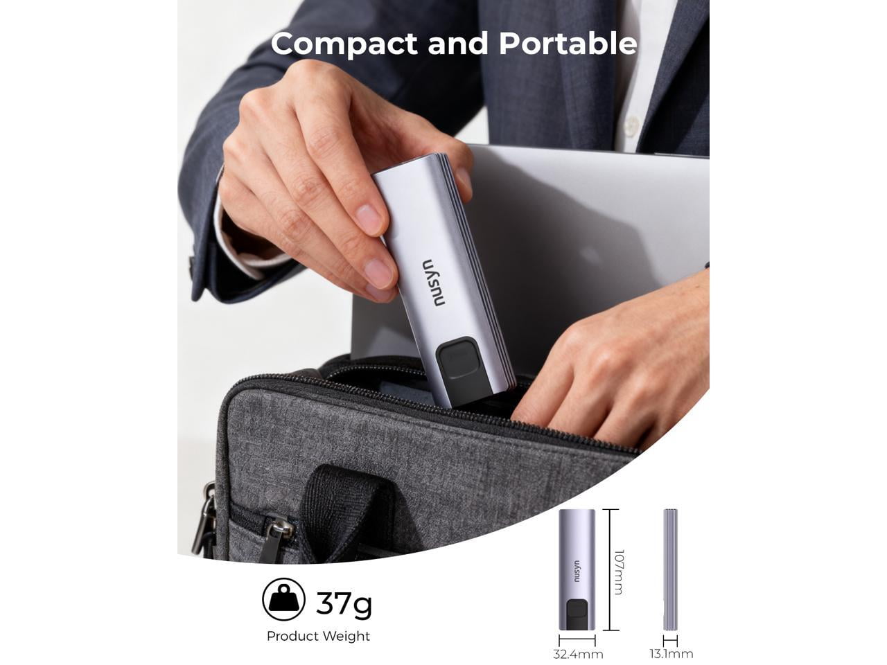 Nusyn NSE20 10Gbps M.2 NVMe/SATA SSD Enclosure,USB-C External Hard Drive Case, Tool-Free Installation, Plug & Play, Aluminum Housing, Compatible with Windows, Mac, Linux, iOS & Android