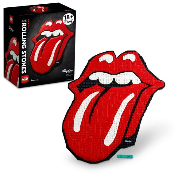 LEGO Art The Rolling Stones 31206 Logo Wall Décor Building Set for Adults, Gift for Men, Women, Husband, Wife, Music Fans, DIY Home or Office 3D Decoration, 60th Anniversary Collectors Set