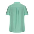thumbnail image 4 of VERUGU Mens Shirts Casual Solid Casual Turndown Collar Pocket Button Short Sleeve Shirt Blouse Green XL, 4 of 6
