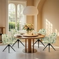 thumbnail image 4 of Xoenoiee Cactus Flower Print Curved Back Chair Slipcover Stretch Dining Chair Cover Kitchen Chair Cover Modern Arc Shaped Armrest Counter Height Bar Stools Covers for Kitchen Party Banquet Decor, 4 of 7