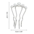 thumbnail image 4 of Unique Bargains 1 Pc Decorative Hairpin Fashion U-shaped Faux Pearls Hair Hairpin for Women Silver Tone, 4 of 5