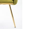 thumbnail image 6 of Luxury Velvet Single Sofa Chair, Modern Dining Chair with Golden Metal Legs, Upholstered Dining Chairs, Accent Desk Chair for Dining Room, Kitchen, Vanity, Living Room(Olive Green,Set of 2), 6 of 11