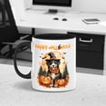 thumbnail image 5 of Happy Halloween Bernese Mountain Dog Witches Hat Pumpkin Carving 11oz Accent Two-tone Mug Berner Lover Gifts Coffee Tea Cup - 02019, 5 of 5