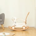 thumbnail image 5 of Rocking Horse for Toddlers 1-3 Years, 4-in-1 Baby Rocking Horse with Detachable Balance Board and Push Handle, Brown, 5 of 11