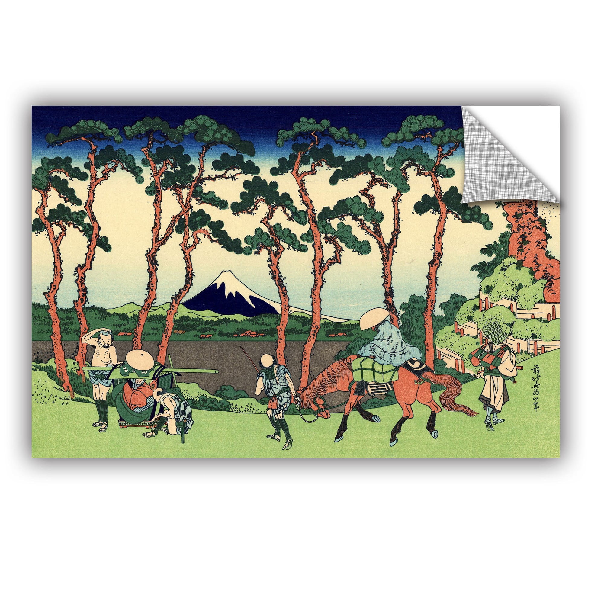 ArtWall ArtApeelz Hodogaya on the Tokaido by Katsushika Hokusai Painting Print on Canvas