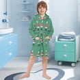 thumbnail image 5 of FORMRS Niños Bathrobe Unisex Hooded Robe Soft Plush Pajamas Sleepwear, Size 2-3T, Christmas Trees, 5 of 7