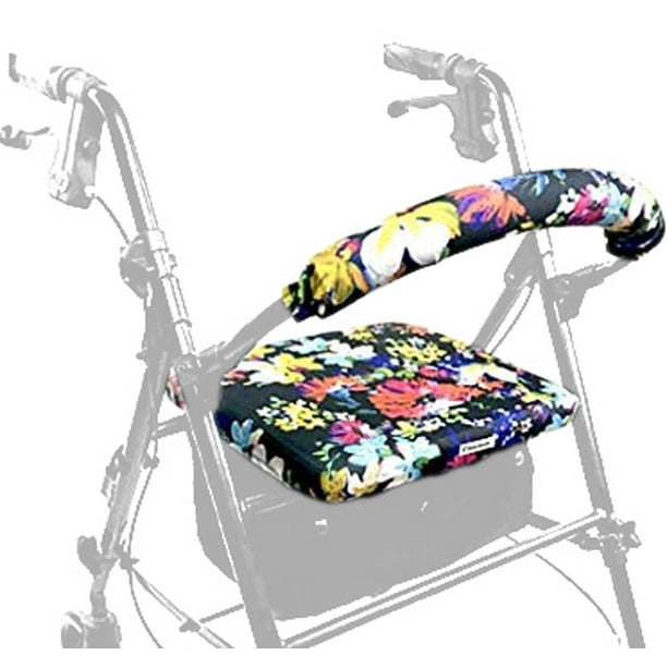 crutcheze painted flowers rollator walker seat and backrest covers