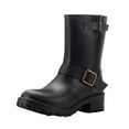 thumbnail image 6 of Short Mid Calf Rain Boots for Women Fashion Classic Buckle Waterproof Rubber Slip on Rainboots Garden Shoes, 6 of 9