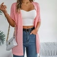 thumbnail image 5 of Elvqul Womens Pink Cardigans Long Sleeve Lace Clearance Under $15 Fall Sweater for Women Knit Solid Coat Blouses, 5 of 7