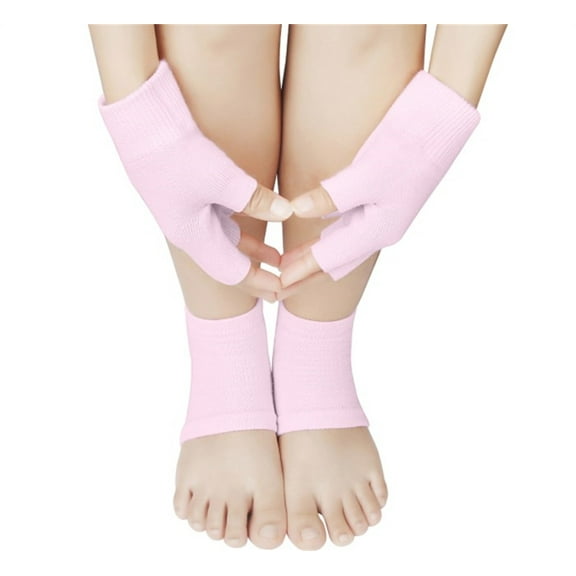 Fingerless Moisturizing Gloves,Silicone Gel Infused Lotion Spa Glove,Moisturizing Gloves Socks for Dry Skin,Spa Glove for Eczema Skin Care,Overnight Treatment Gel Gloves& Socks