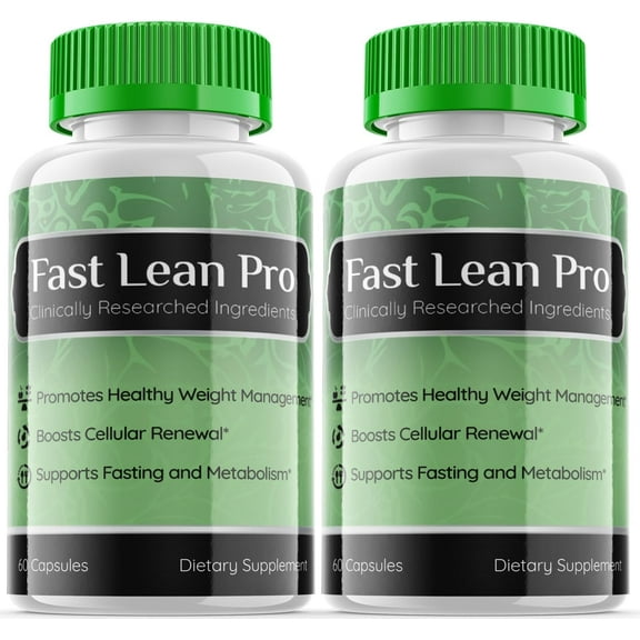(2 Pack) Fast Lean Pro - Keto Weight Loss Formula - Energy & Focus Boosting Dietary Supplements for Weight Management & Metabolism - Advanced Fat Burn Raspberry Ketones Pills - 120 Capsules