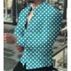 thumbnail image 1 of Camisa de manga larga con estampado de lunares y solapa con botones para hombre, ropa informal de verano, moda hawaiana para las fiestas, 1 of 6