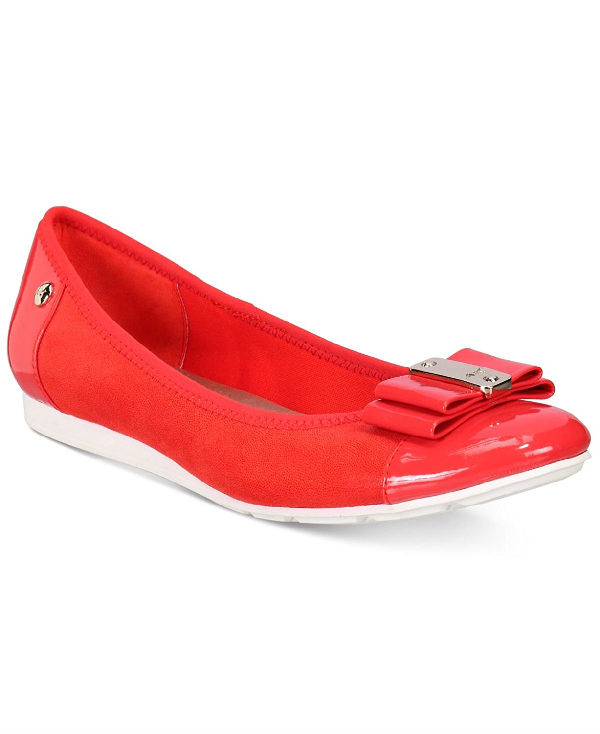 Anne Klein Womens Aricia Cap Toe Ballet Flats