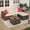 Brown/Beige, variant on IdealHouse 5-Piece Outdoor Sectional Sofa Set, All-Weather PE Rattan Patio Furniture with Ottoman & Tempered Glass Table, Convertible Garden Couch for Backyard, Porch, Poolside (Gray/Light Gray)