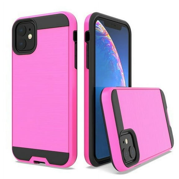 iPhone 11 Pro Max Phone Case, 2-Piece Style Hybrid Shockproof Hard Case Cover with Hybird Shockproof-Pink