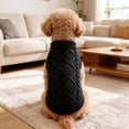 thumbnail image 4 of QSAWXQZ Pet Knit Sweater Sleeveless Turtleneck Solid Cable Knit Warm Pullover S, 4 of 7