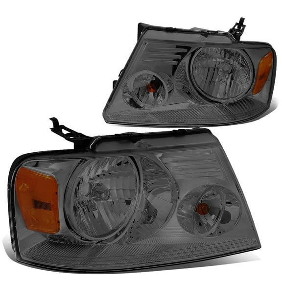 DNA Motoring For 04-08 Ford F150 06-08 Mark LT Smoked Amber Corner Headlight Lamps Pair