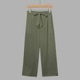 thumbnail image 4 of Tittly Baggy Pants Capri Pants for Women Pants For Women Cotton Linen Casual Summer 2025 Straight Wide Leg Loose Drawstring Elastic Waist Cropped Trouser Comfy Pants Women Sweatpants Women GN1 5XL, 4 of 5