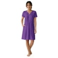 thumbnail image 4 of Aria Women’s Short Sleeve Split Neck Sweater Knit Nightgown, Sizes XS-5X, 4 of 6