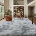 thumbnail image 2 of Janvonne 8x10 Fluffy Shag Area Rugfor Living Room Bedroom, Ultra Soft Plush Fuzzy Shaggy Non-Slip Carpet for Kids Girls Room Nursery, Cozy Indoor Home Decor, Tie-dye Silver Grey, 2 of 8