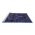 thumbnail image 2 of Ahgly Company Machine Washable Indoor Square Medallion Blue Traditional Area Rugs, 8' Square, 2 of 4