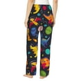 thumbnail image 3 of Naloa Dinosaurs in Space Print Women’s Ultra-Soft Comfy Pajama Lounge Pants with Pockets & Drawstring, 3 of 8