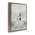 thumbnail image 3 of Stupell Industries Baby Zebra Bath Time Animals & Insects Painting Brown Floater Framed Canvas Art Print Wall Art, 25 x 25, 3 of 9
