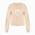 thumbnail image 2 of NOLDARES Womens Oversized Sweatshirt No Hood Fall Crewneck Graphic Pullover Sweatshirts Vintage Long Sleeve Tops,Beige,S, 2 of 4