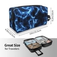 thumbnail image 4 of Goofa Blue Lightning Printed Toiletry Bag with Handle,Large Capacity Travel Makeup Cosmetic Bag for Women, Carry on Airport Airline Compliant Bag, 4 of 9