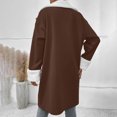 thumbnail image 3 of WCMZJ Winter Coats for Women 2024 Trendy Warm Sherpa Fleece Lined Jackets Plus Size Parka Faux Suede Pea Coat Outerwear Brown L, 3 of 6