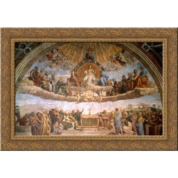 The Disputation of the Holy Sacrament 24x20 Gold Ornate Wood Framed Canvas Art by Raphael