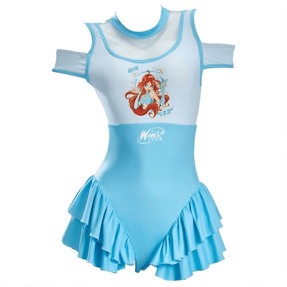 [Officially Licensed] Winx Club Bloom Bodysuit for Women Cute Jumpsuit with Pleated Skirt