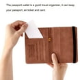 thumbnail image 5 of Uxcell RFID Blocking PU Passport Holder Cover Travel Wallet with Elastic Strap, Dark Brown, 5 of 7
