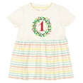 thumbnail image 3 of Inktastic Christmas First Birthday One Year Old Girls Baby Dress, 3 of 5