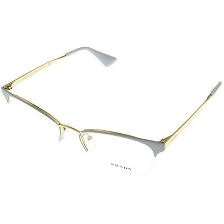 Prada Women Eyeglasses Designer Grey Semi Rimless PR65QV TV31O1 Size: Lens/ Bridge/ Temple: 51-17-140