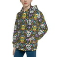 thumbnail image 2 of Easygdp Sugar Skulls Boys Hoodie Kids Sweatshirt Youth Pullover With Hood-Large, 2 of 6