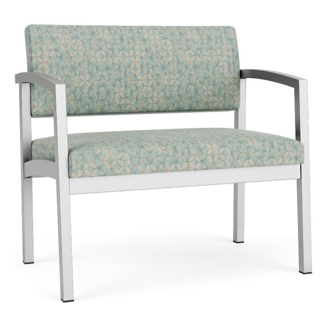 Lesro Chaise de Réception en Acier pour Soins de Santé Bariatrique / Acier Argenté / Vert